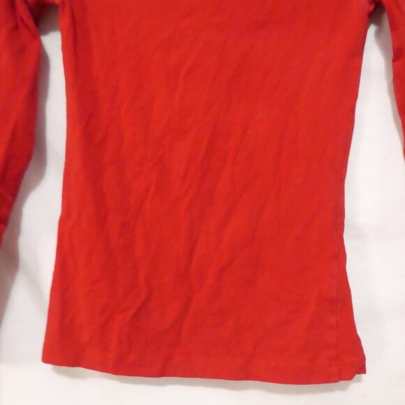 H&M | size 4 | Red Long Sleeve Scoop Neck Tee / T-Shirt - Picture 7 of 16
